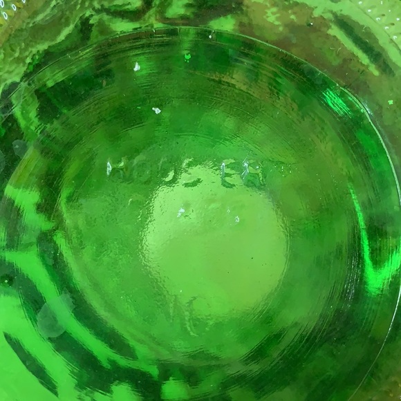 Beautiful vintage mid century green crinkle HOOSIER GLASS vase - Picture 6 of 7